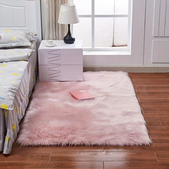 Fluffy Wool Area Rug 80% Acrylic 20% Polyester Suede Fleece Bottom