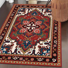Non Slip Red Persian Oriental Area Rug, Machine Washable, Durable