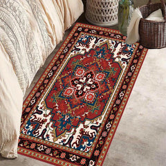 Non Slip Red Persian Oriental Area Rug, Machine Washable, Durable