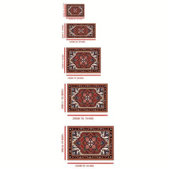 Non Slip Red Persian Oriental Area Rug, Machine Washable, Durable