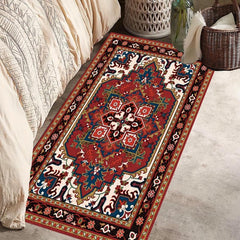 Non Slip Red Persian Oriental Area Rug, Machine Washable, Durable