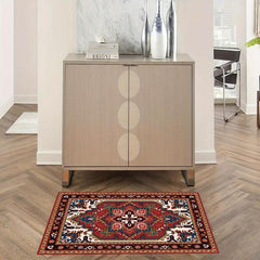 Non Slip Red Persian Oriental Area Rug, Machine Washable, Durable
