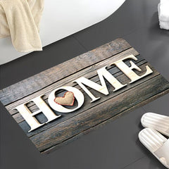 Vintage English Letter Carpet Mat Waterproof for Bedroom Kit