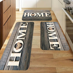 Vintage English Letter Carpet Mat Waterproof for Bedroom Kit