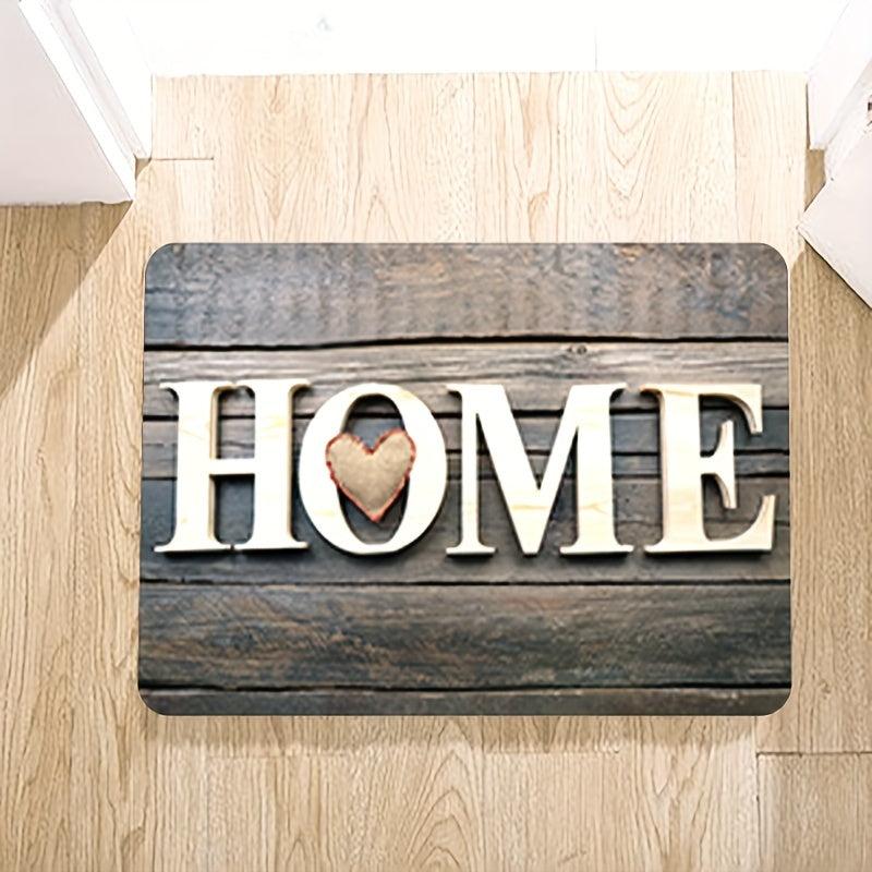 Vintage English Letter Carpet Mat Waterproof for Bedroom Kit
