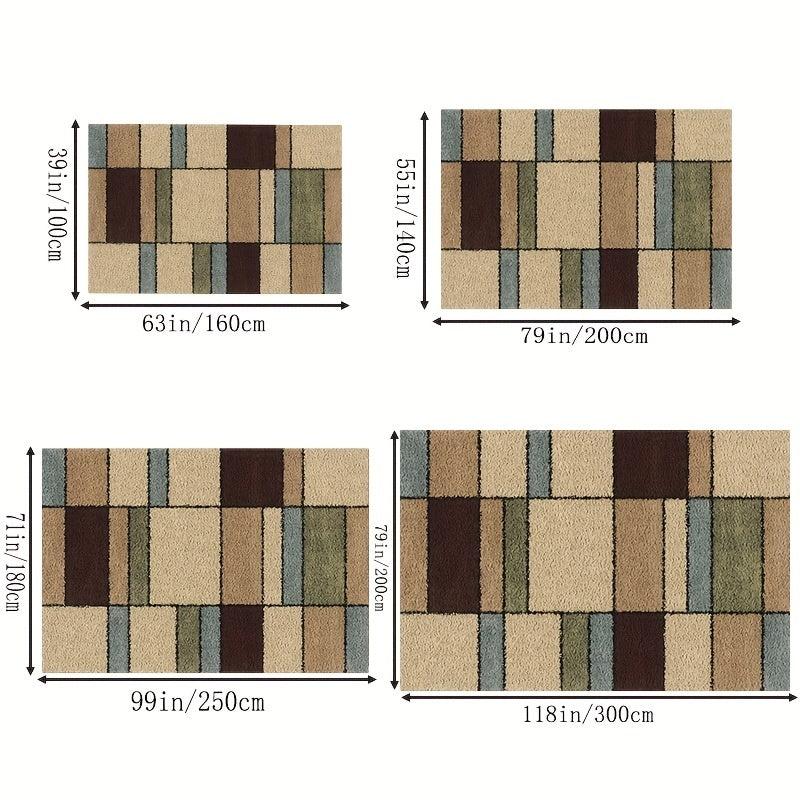 Large Geometric Area Carpet - Stain Resistant and Waterproof