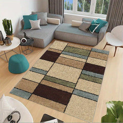 Large Geometric Area Carpet - Stain Resistant and Waterproof