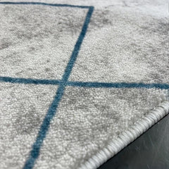 Gray Geometric Minimalist Area Rug Non-slip Washable Indoor Carpet