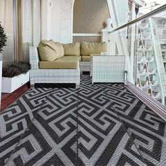 Reversible Plastic Patio Rug Lightweight Outdoor Mat for Patio RV Cam