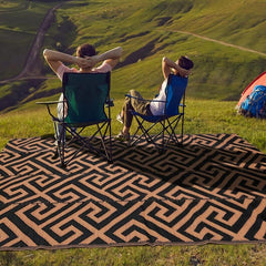 Reversible Plastic Patio Rug Lightweight Outdoor Mat for Patio RV Cam