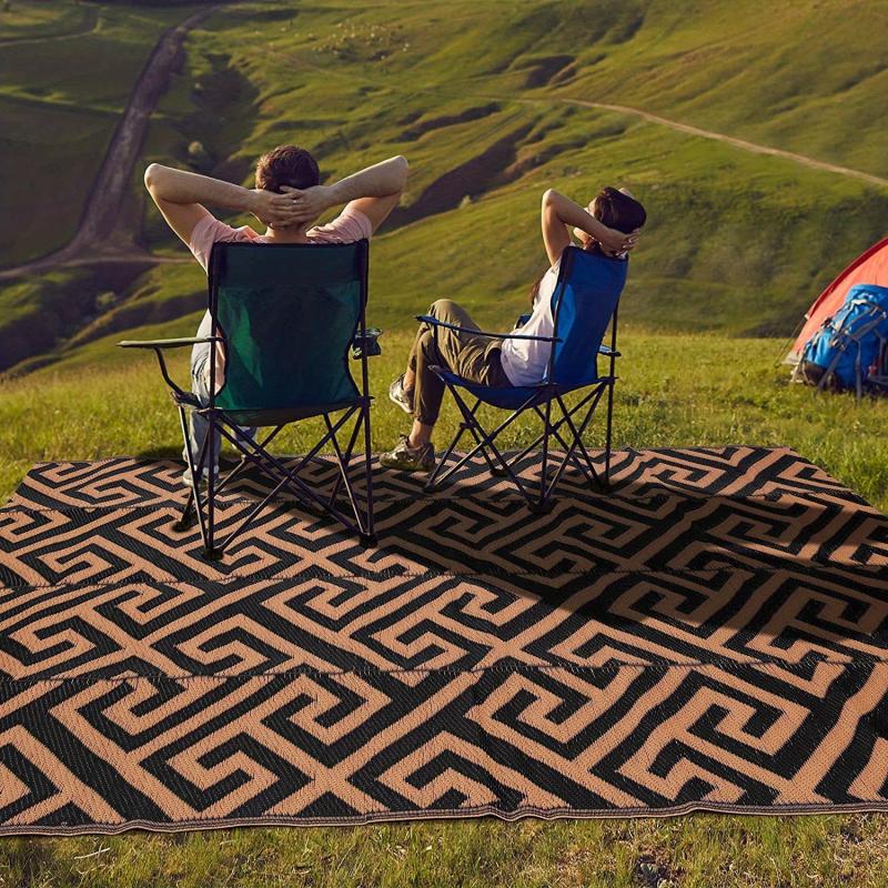 Reversible Plastic Patio Rug Lightweight Outdoor Mat for Patio RV Cam