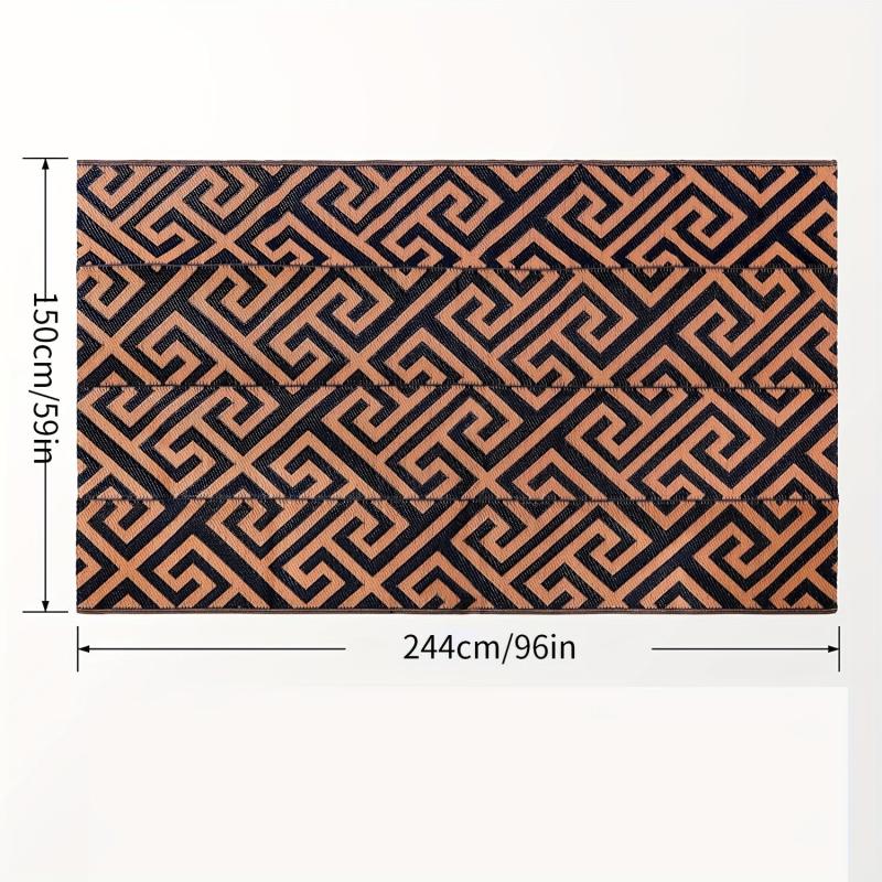 Reversible Plastic Patio Rug Lightweight Outdoor Mat for Patio RV Cam