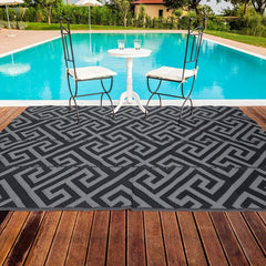 Reversible Plastic Patio Rug Lightweight Outdoor Mat for Patio RV Cam