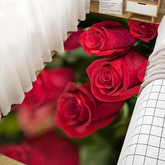 Long Strip Crystal Velvet Rose Carpet Non Slip Bedroom Floor Mat