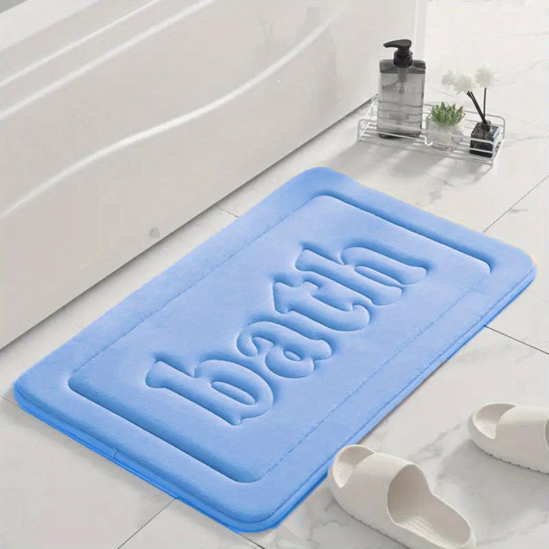 1pc Embossed Letters Bathroom Mat Anti-skid Floor Mat