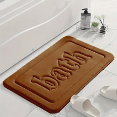 1pc Embossed Letters Bathroom Mat Anti-skid Floor Mat