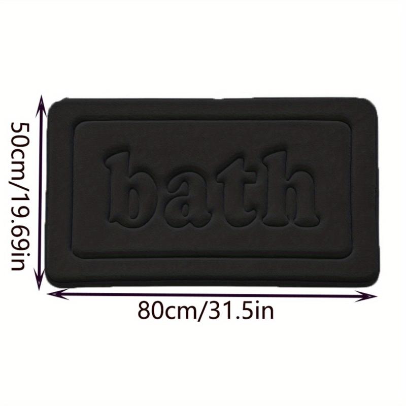 1pc Embossed Letters Bathroom Mat Anti-skid Floor Mat