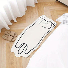 1pc Cat Bedroom Rug Absorbent Non Slip Soft Bedroom Rugs For Room Bathroom Mat