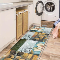Floral Non Slip Runner Rug Machine Washable