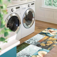 Floral Non Slip Runner Rug Machine Washable
