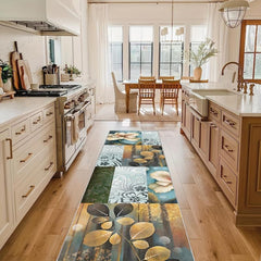 Floral Non Slip Runner Rug Machine Washable
