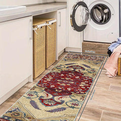 Vintage Floral 2'X10' Runner Rug Soft Non Slip Machine Washable Stair Carpet