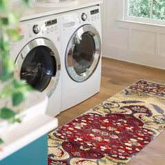 Vintage Floral 2'X10' Runner Rug Soft Non Slip Machine Washable Stair Carpet