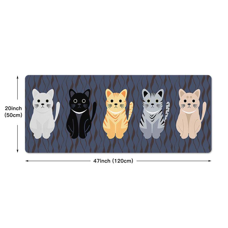 Non Slip Soft Kitchen Mat Bath Rug Animal Cat Print Bathroom Carpet Doormat
