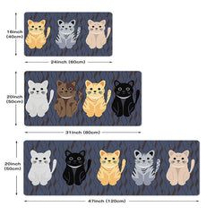 Non Slip Soft Kitchen Mat Bath Rug Animal Cat Print Bathroom Carpet Doormat
