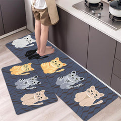 Non Slip Soft Kitchen Mat Bath Rug Animal Cat Print Bathroom Carpet Doormat