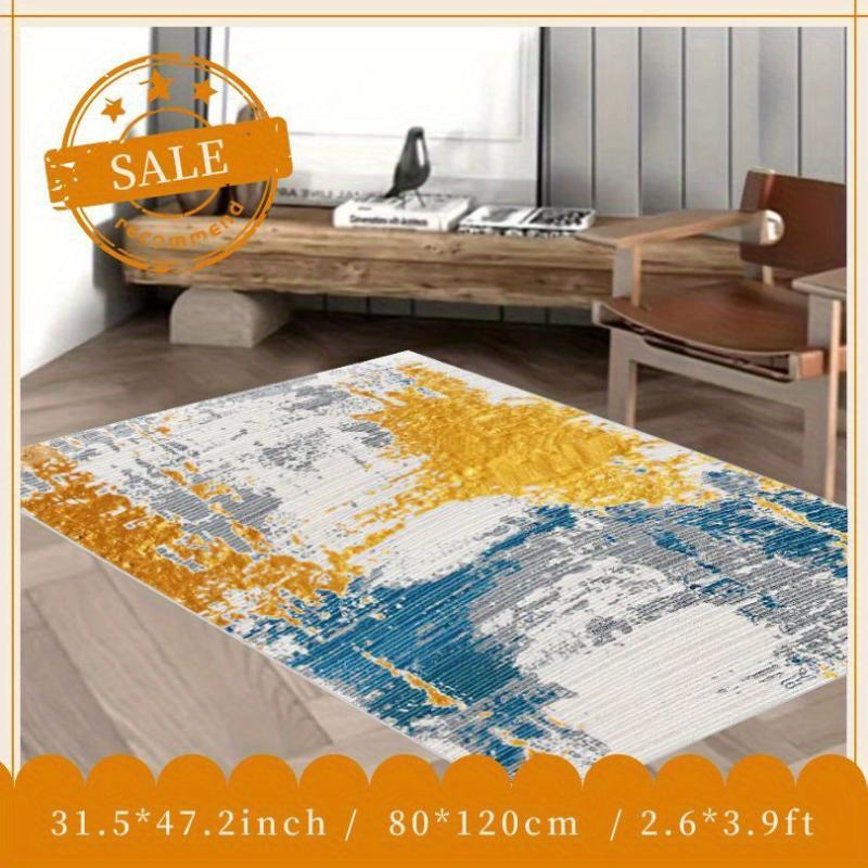 Soft & Fluffy Modern Abstract Area Rug with Anti Slip TPR Backing