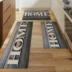Wood Print Kitchen Mat Anti Slip Hallway Balcon Polyester Carpet