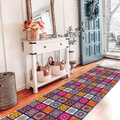 Moroccan Boho Hallway Runner Rug Vintage Washable Non Slip Kitchen