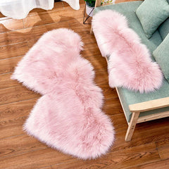 Soft and Stylish Pink Double Heart Rug for Bedroom and Living Room