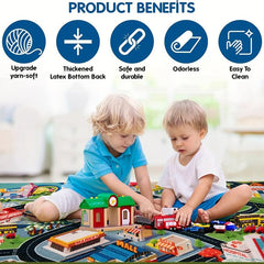 Kids Car Rug Play Mat With Roads For Bedroom