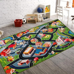 Kids Car Rug Play Mat With Roads For Bedroom