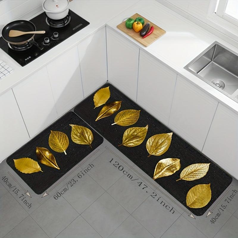 2pcs Kitchen Rug Set Non slip Soft Cushioned Anti Fatigue Comfortable Mat