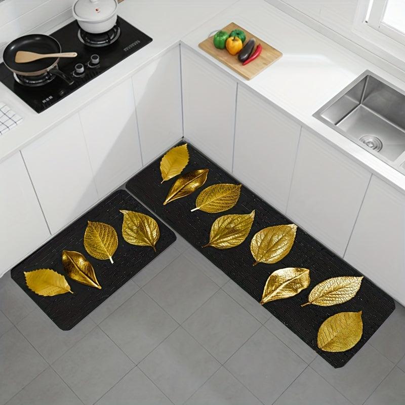 2pcs Kitchen Rug Set Non slip Soft Cushioned Anti Fatigue Comfortable Mat