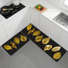 2pcs Kitchen Rug Set Non slip Soft Cushioned Anti Fatigue Comfortable Mat