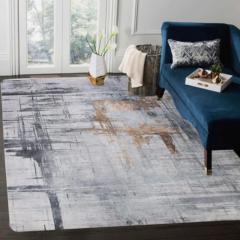 Mordern Soft Abstract Distressed Area Rugs For Living Room Bedroom Dining Room