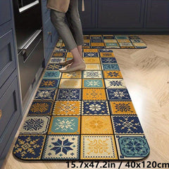 Absorbent Diatom Mud Kitchen Rug Non-slip Soft Rubber Backing Mat