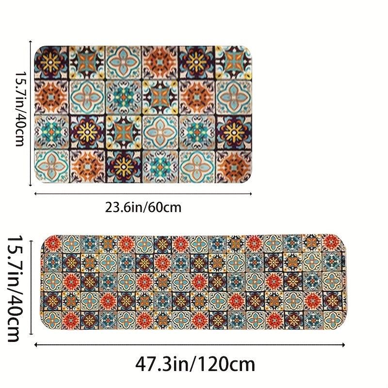 Absorbent Diatom Mud Kitchen Rug Non-slip Soft Rubber Backing Mat