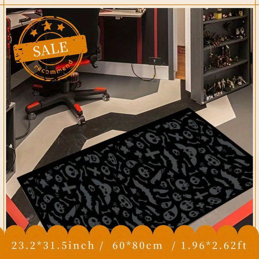 Bat Pattern Long Rug Halloween Horror Area Rug Resistant Dirty Strip Carpet