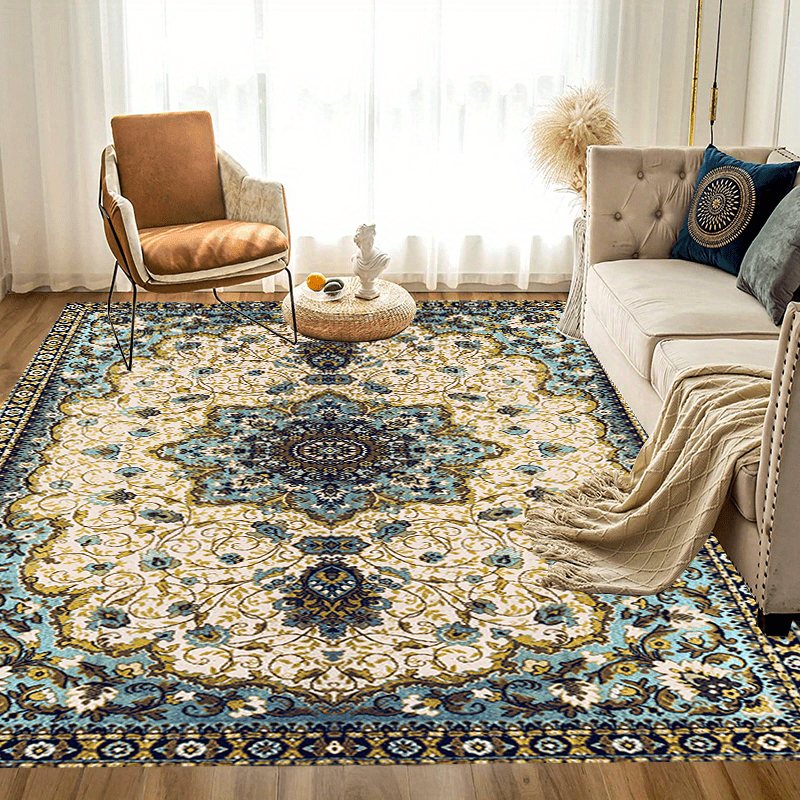 Vintage Persian Floral Area Rug Washable Anti Skid Living Room Carpet