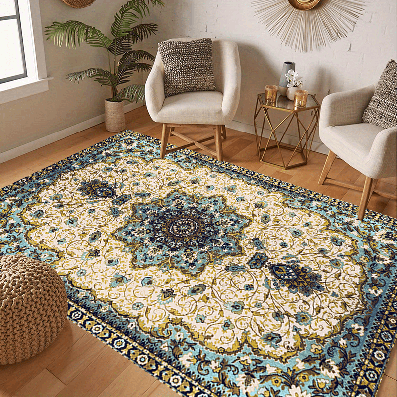Vintage Persian Floral Area Rug Washable Anti Skid Living Room Carpet