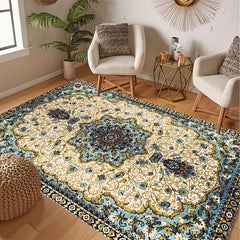 Vintage Persian Floral Area Rug Washable Anti Skid Living Room Carpet