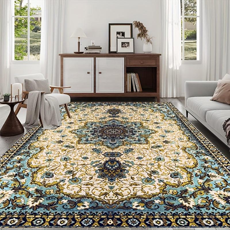 Vintage Persian Floral Area Rug Washable Anti Skid Living Room Carpet