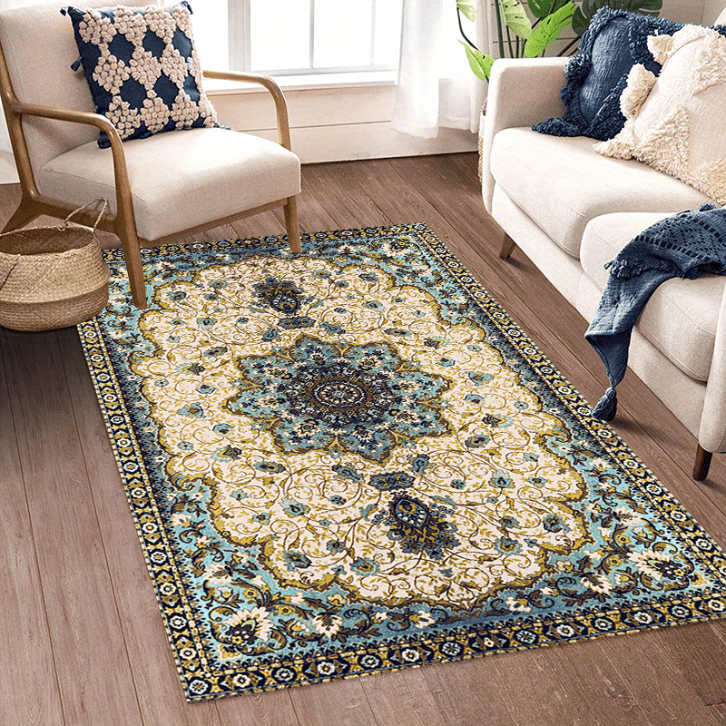 Vintage Persian Floral Area Rug Washable Anti Skid Living Room Carpet