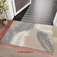 Quick Dry Plant Pattern Floor Mat Absorbent for High Traffic Areas
