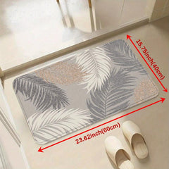 Quick Dry Plant Pattern Floor Mat Absorbent for High Traffic Areas